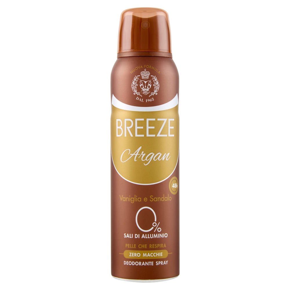 Breeze Argan Vaniglia e Sandalo Deodorante Spray 150 mL